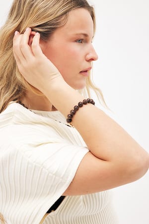 Brown Stone Pearl Bracelet
