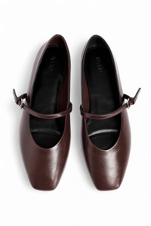 Brown Strap Detail Ballerinas