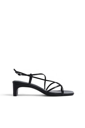Black Strappy Block Heels