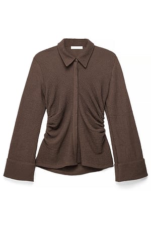 Brown Structured Collar Shirt