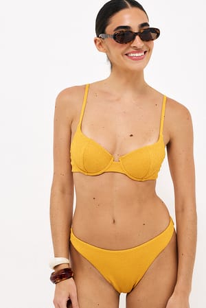 Camel Culotte de bikini structurée taille haute
