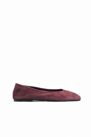 Burgundy Ballerinaer i ruskind