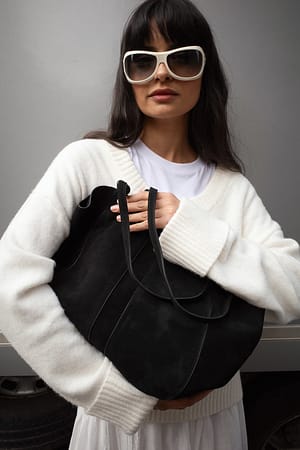 Black Bolso de ante con detalle de nudo
