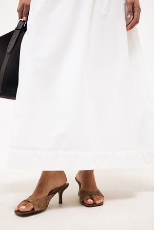 Taupe Suede Mules