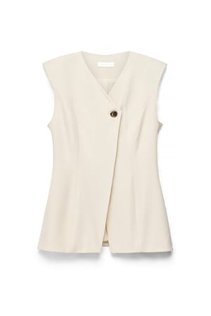 Cream Getailleerd knopenvest