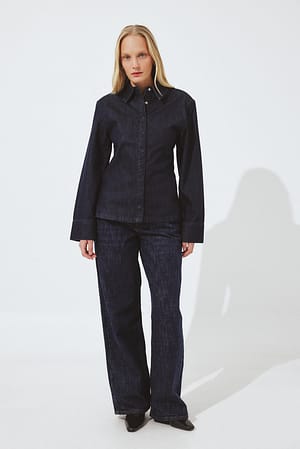 Dark Rinse Tailored Denim Shirt