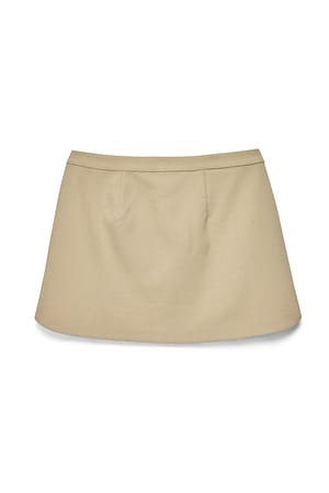 Beige Jupe courte ajustée à poches