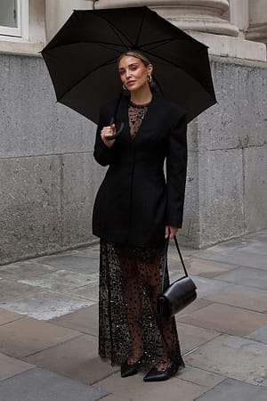 Black Tailored Sculpted Blazer Mini Dress