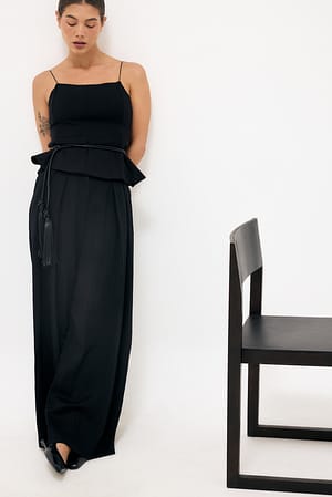Black Camiseta de tirantes finos