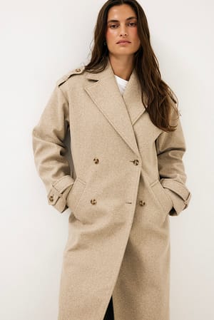 Beige Trench-detalje frakke