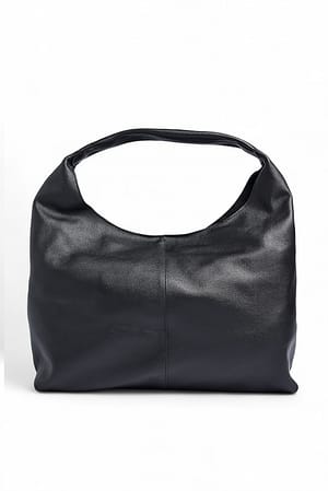 Black Triangle Leather Tote Bag