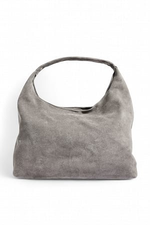 Grey Triangle Suede Tote Bag