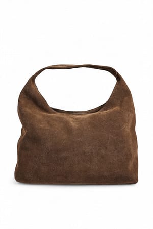 Brown Triangle Suede Tote Bag