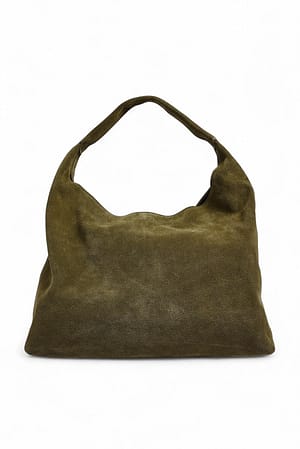 Khaki Triangle Suede Tote Bag