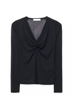 Black Topp i mesh med vriden detalj