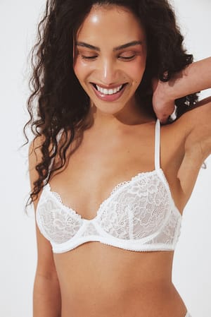 White Soutien-gorge en dentelle à armatures