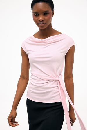 Light Pink Waist Knot Detail Top