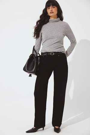 Black Way rechte jeans met halfhoge taille