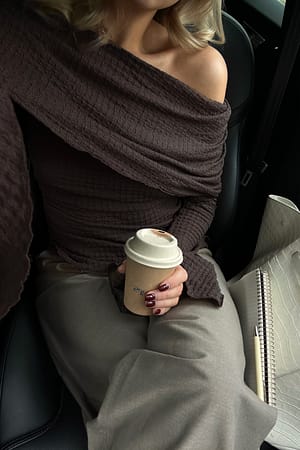 Dark Brown Structured Cape Top