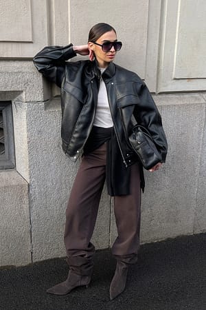 Brown Wide High Waist Jeans