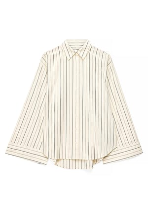 Black Stripe Wide Sleeve Cotton Shirt