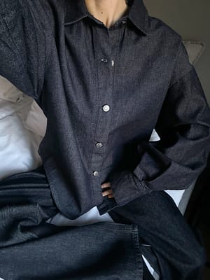 Rinse Wash Denimskjorte med vide ærmer