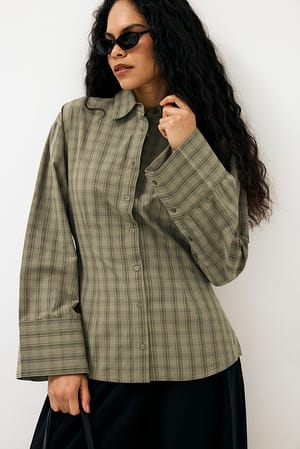 Green Check Bredermet Fitted Skjorte