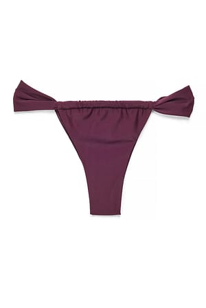 Aubergine Draperet bikinitrusse med vidde stropper