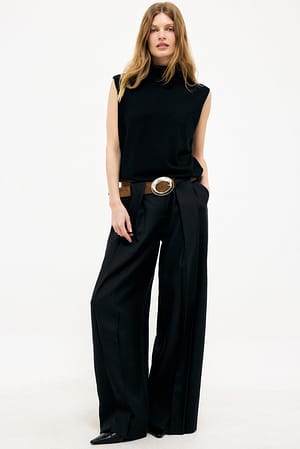 Black Broek met wijde taille