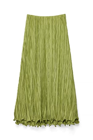 Green Maxikjol med volangfåll