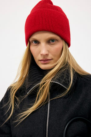 Red Gebreide Muts van Wolmix
