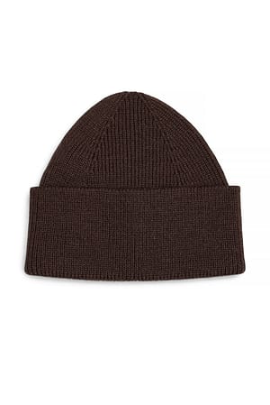 Brown Gorro de punto de mezcla de lana