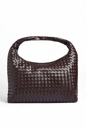 Brown Cabas rond tissé