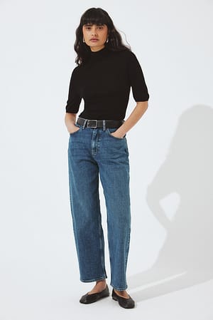 Mid Blue Yard høytlivs jeans med ankel