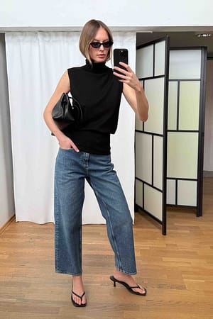Mid Blue Jean court taille haute Yard