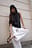 Asymmetrisk jersey-top