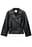 Belted Detail Faux Leather Jacket