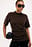 Brushed Wool Knitted Short Sleeve Top