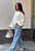 Folded Sleeve Knitted Sweater