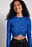 Cropped Pleated Sequin Top