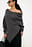 Draped Rib Knitted Asymmetric Sweater