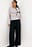 Elastic Waist Mid Rise Fluid Pants