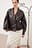 Faux Leather Button Detail Jacket