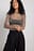 Glittery High Neck Mesh Top