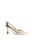 Guldiga pumps med rosettdetalj