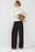 High Waist Pleat Detail Denim