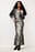 Gestricktes Jacquard-Batwing-Maxikleid