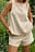 Linen Blend Embroidery Mini Shorts
