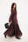 Long Sleeve Asymmetric Plisse Skirt Maxi Dress