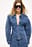 Denim-Oberteil mit markierter Taille